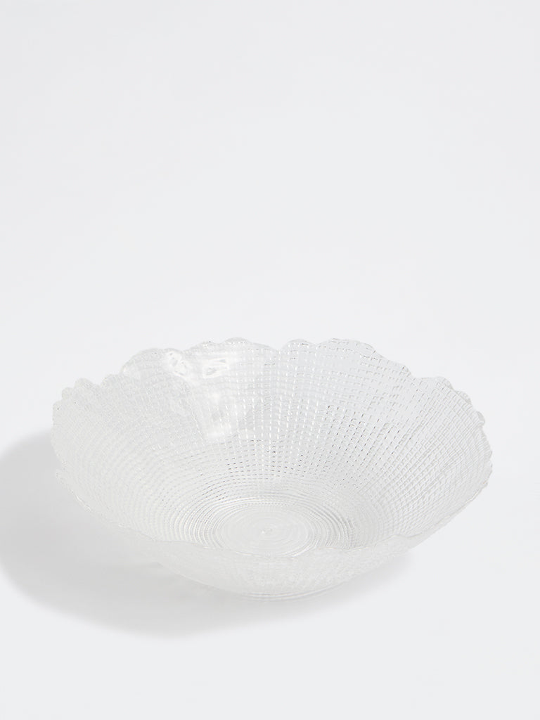 Westside Home Clear Textured Glass Bowl - Large