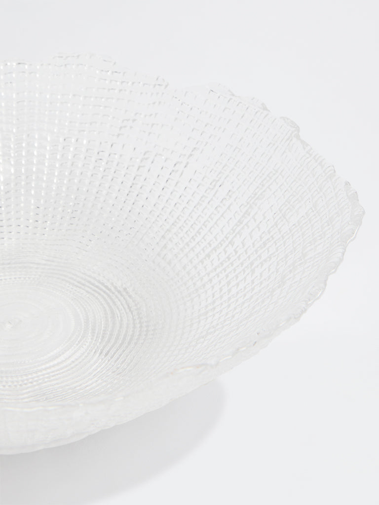 Westside Home Clear Textured Glass Bowl - Large