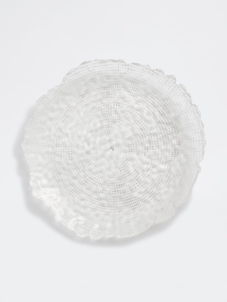 Westside Home Clear Textured Glass Plate - Large