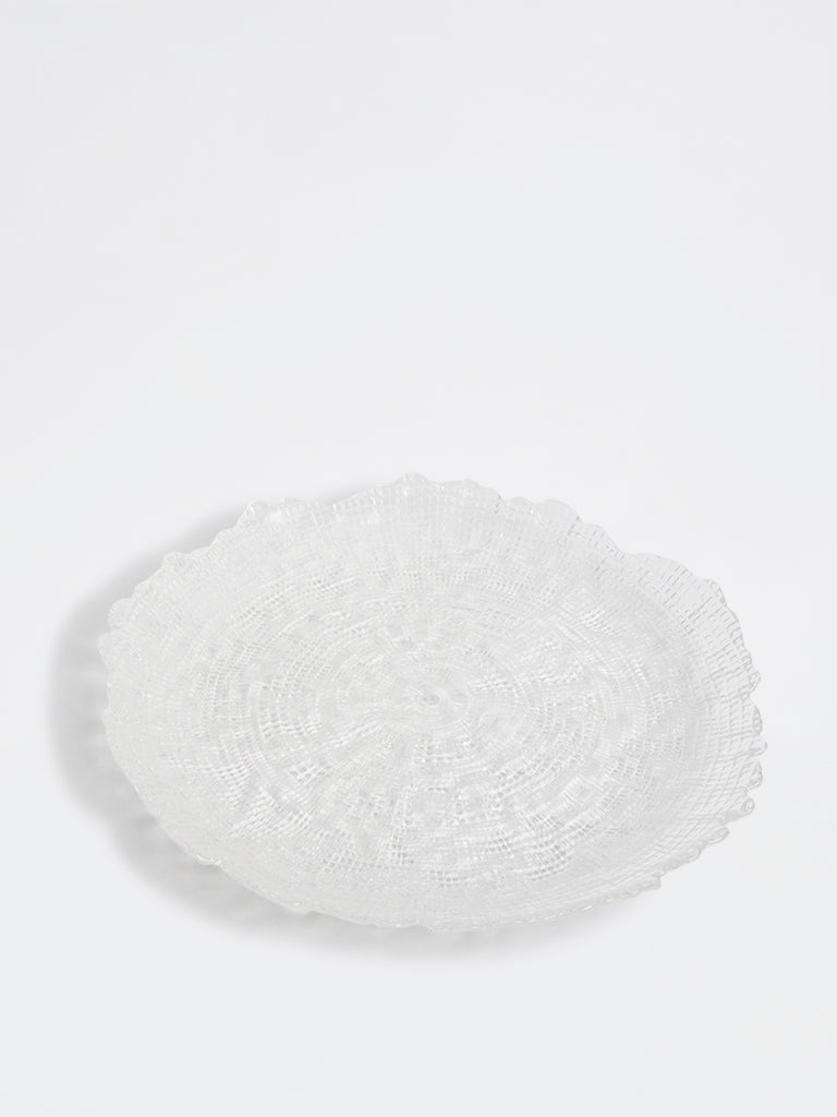 Westside Home Clear Textured Glass Plate - Large