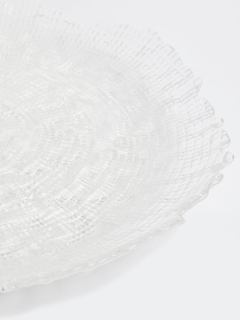 Westside Home Clear Textured Glass Plate - Large