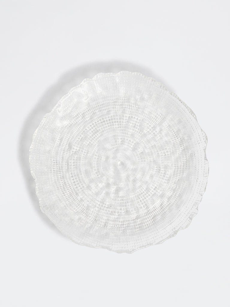 Westside Home Clear Textured Glass Plate - Medium