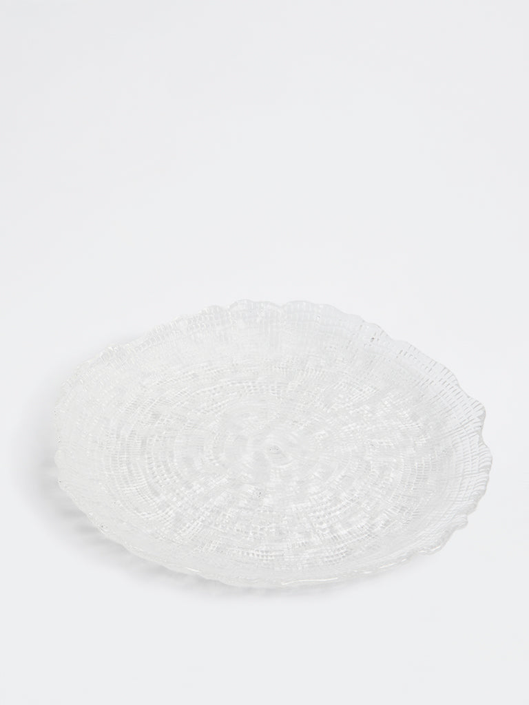Westside Home Clear Textured Glass Plate - Medium