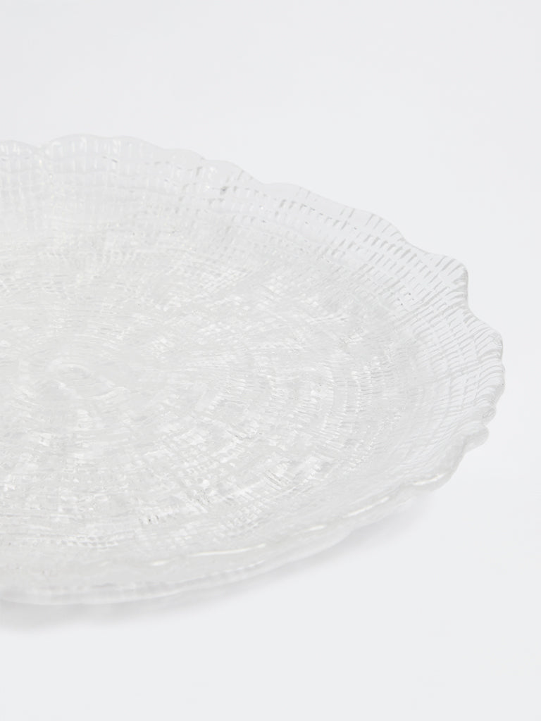 Westside Home Clear Textured Glass Plate - Medium