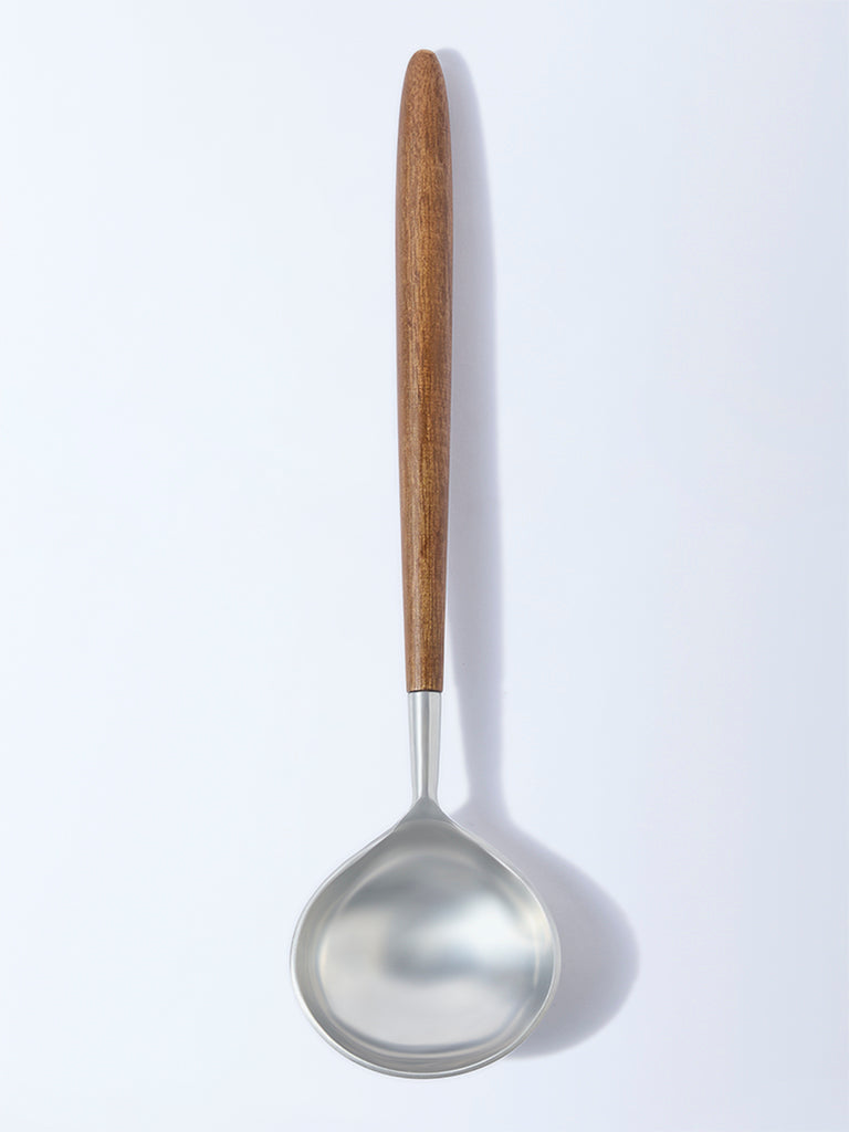 Westside Home Silver Ladle with Wooden Handle