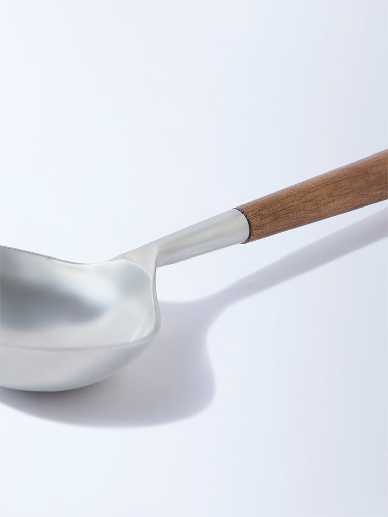Westside Home Silver Ladle with Wooden Handle