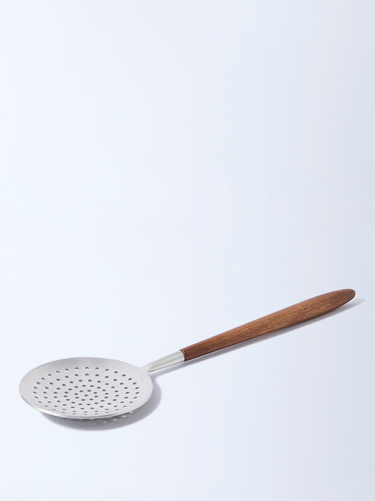 Westside Home Silver Skimmer with Wooden Handle