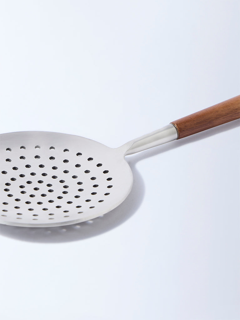 Westside Home Silver Skimmer with Wooden Handle