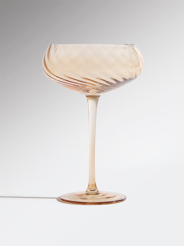Westside Home Amber Round Swirl Wine Glass