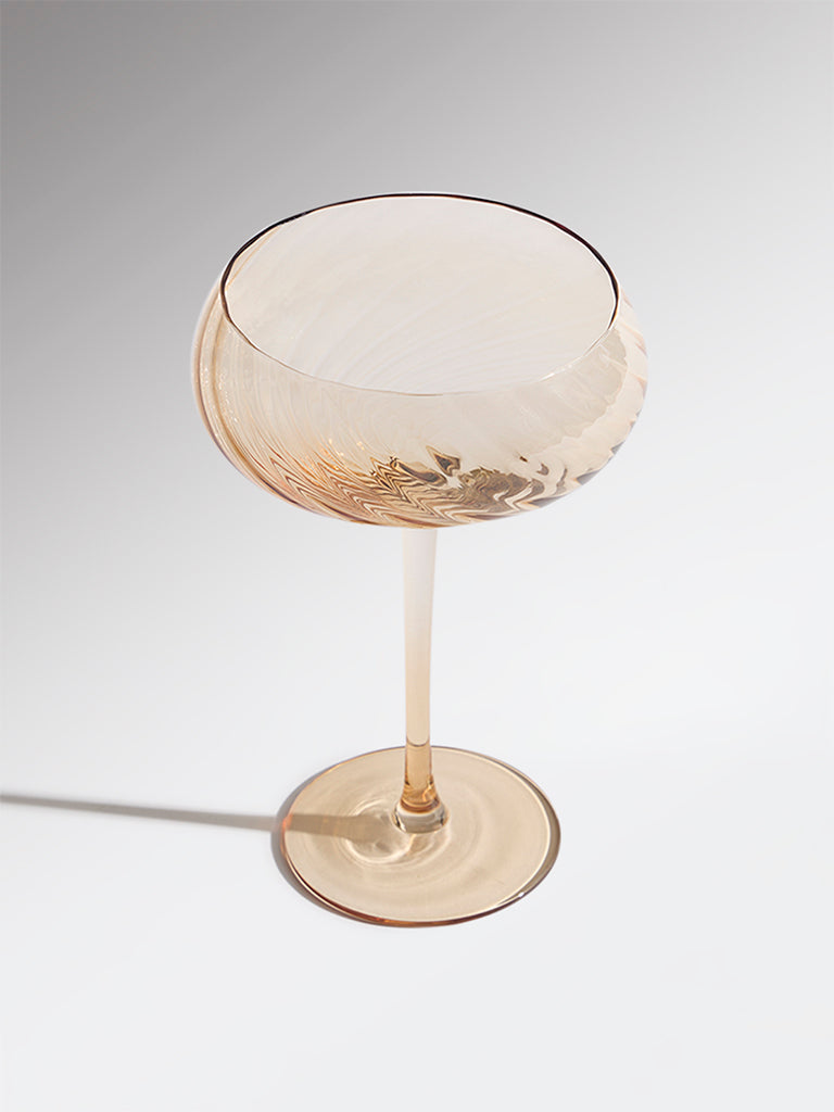 Westside Home Amber Round Swirl Wine Glass