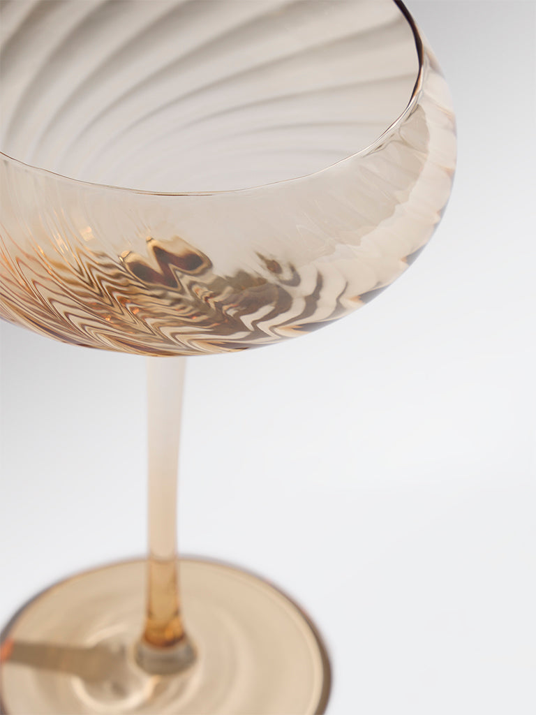 Westside Home Amber Round Swirl Wine Glass