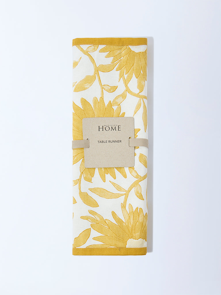 Westside Home Yellow Sunflower Design Table Runner