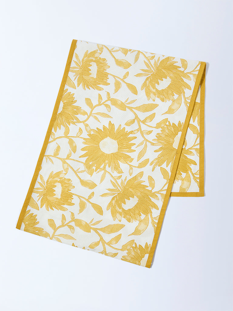 Westside Home Yellow Sunflower Design Table Runner