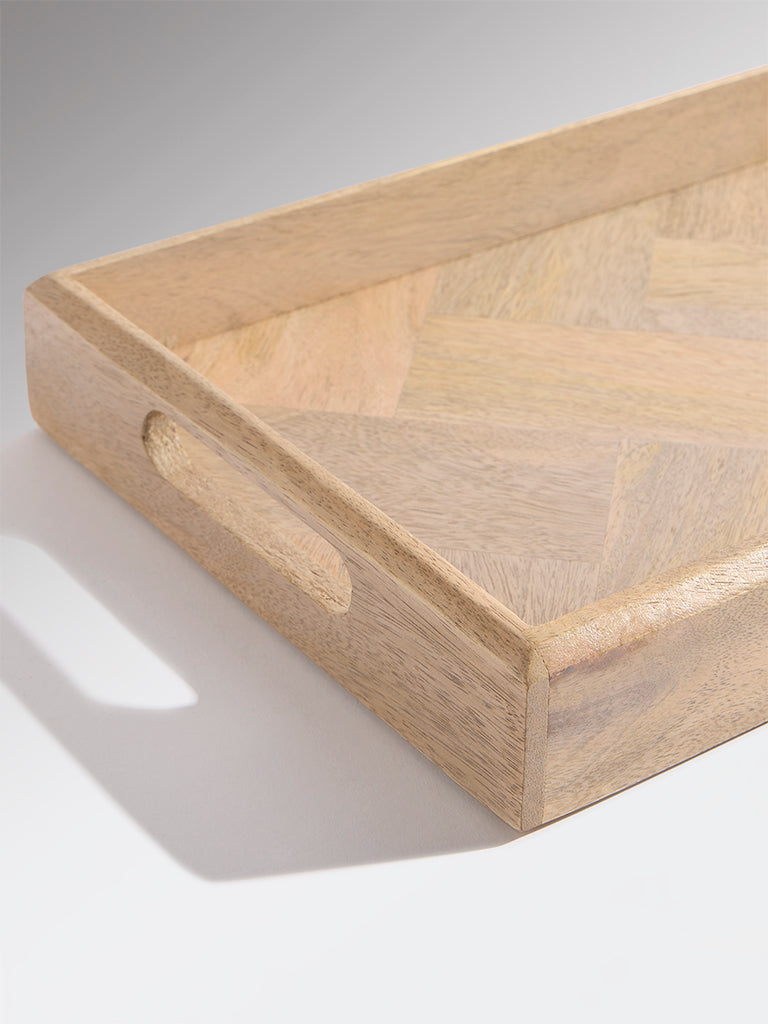 Westside Home Brown Zigzag Wooden Tray
