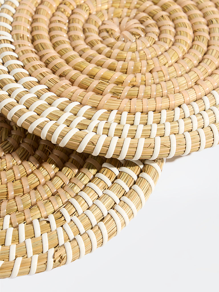 Westside Home Beige Braided Trivets (Set of 2)