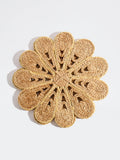 Westside Home Brown Woven-Textured Daisy Placemats (Set of 2)