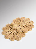 Westside Home Beige Floral Jute-Textured Trivets (Set of 2)