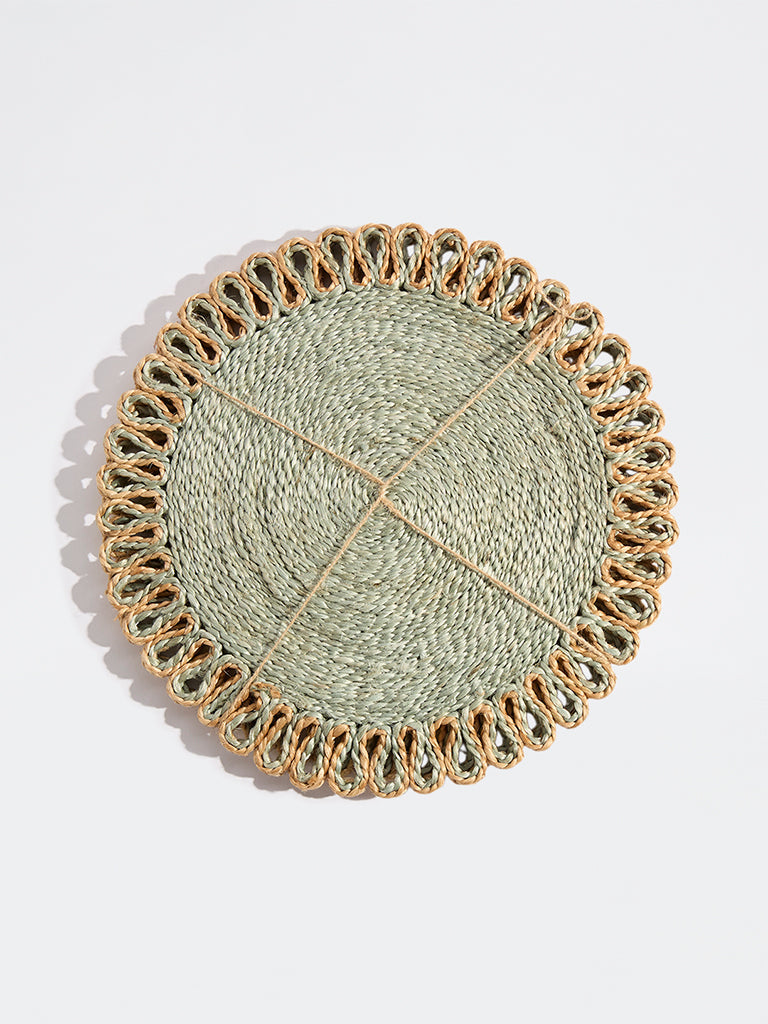 Westside Home Sage Woven-Textured Placemats (Set of 2)
