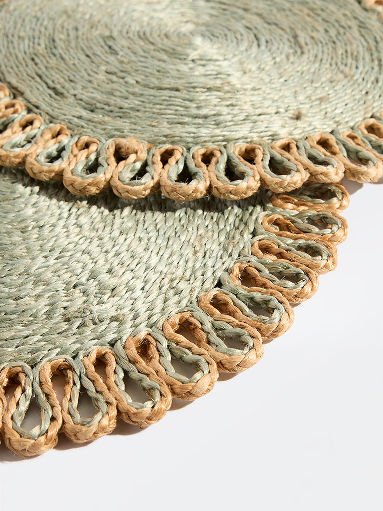 Westside Home Sage Woven-Textured Placemats (Set of 2)