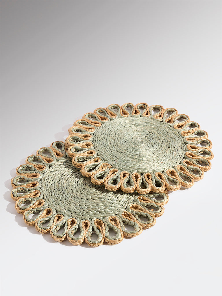 Westside Home Green Jute-Textured Trivets (Set of 2)