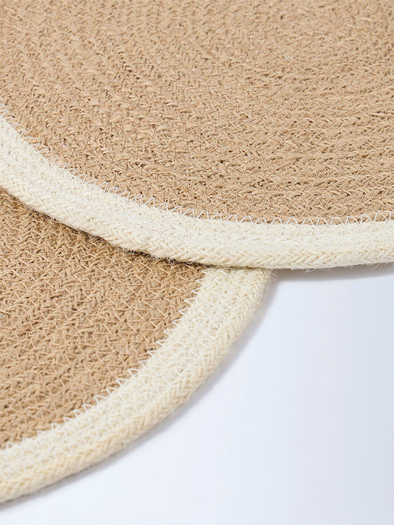 Westside Home Beige Woven-Textured Placemats (Set of 2)