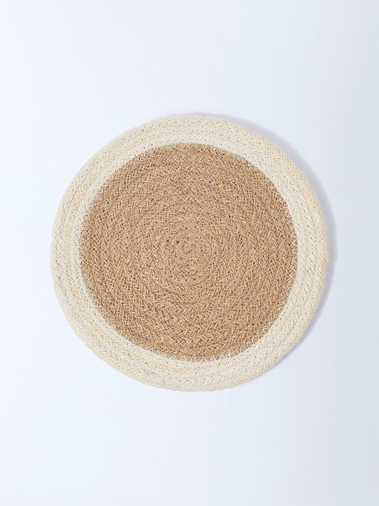 Westside Home Beige Woven-Textured Trivets (Set of 2)