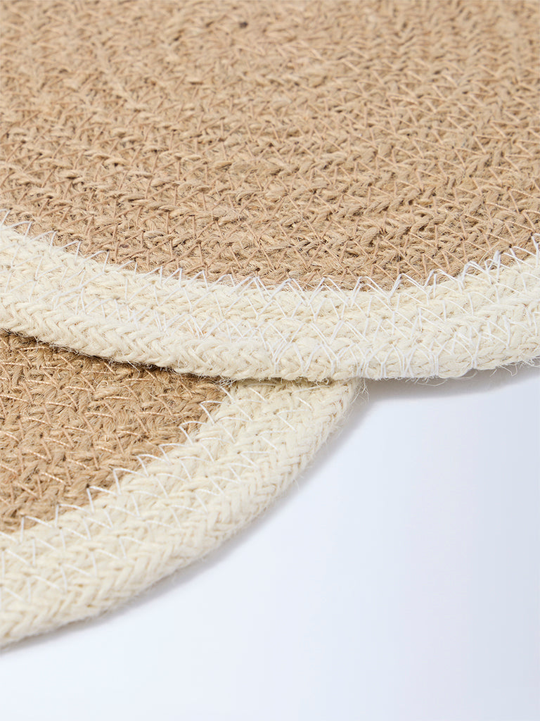Westside Home Beige Woven-Textured Trivets (Set of 2)