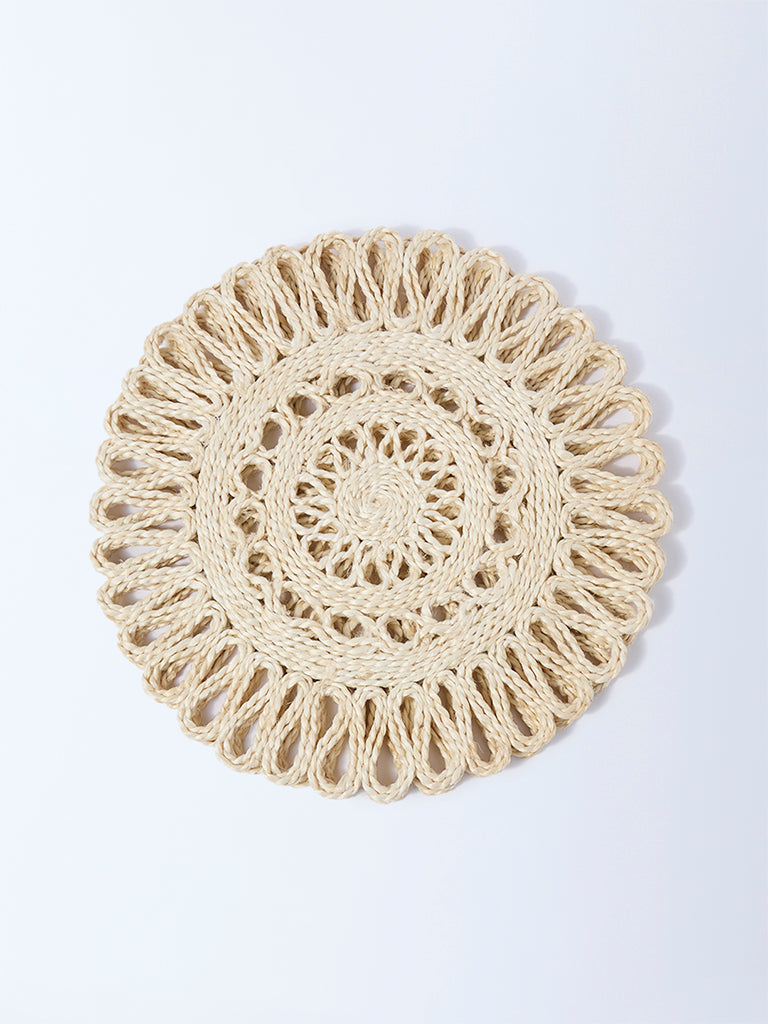 Westside Home Cream Woven-Textured Placemats (Set of 2)