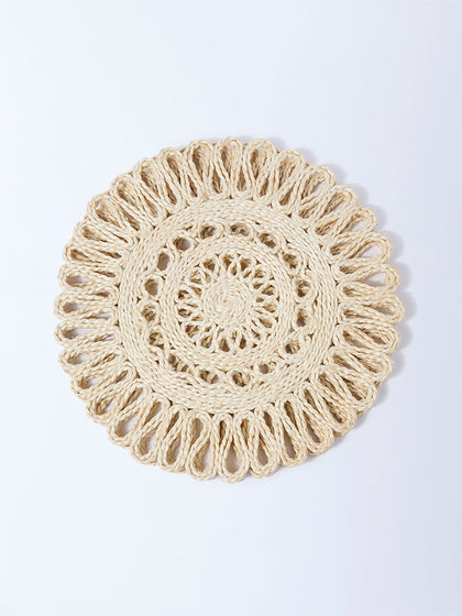 Westside Home Cream Woven-Textured Placemats (Set of 2)