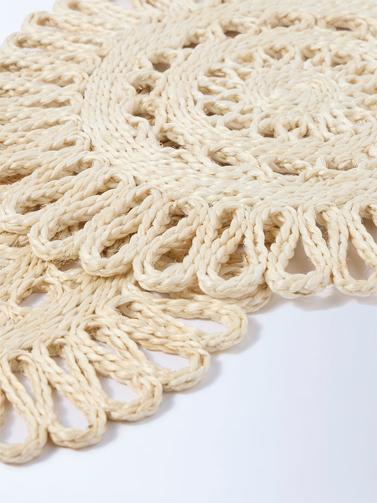 Westside Home Cream Woven-Textured Placemats (Set of 2)