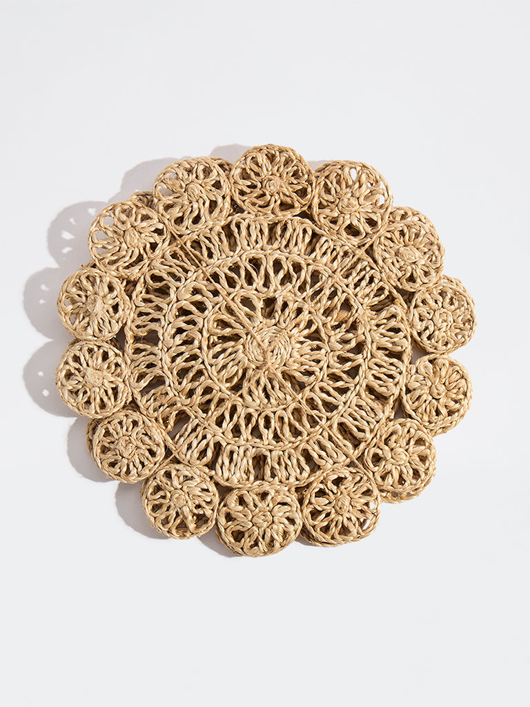 Westside Home Beige Woven-Textured Placemats (Set of 2)