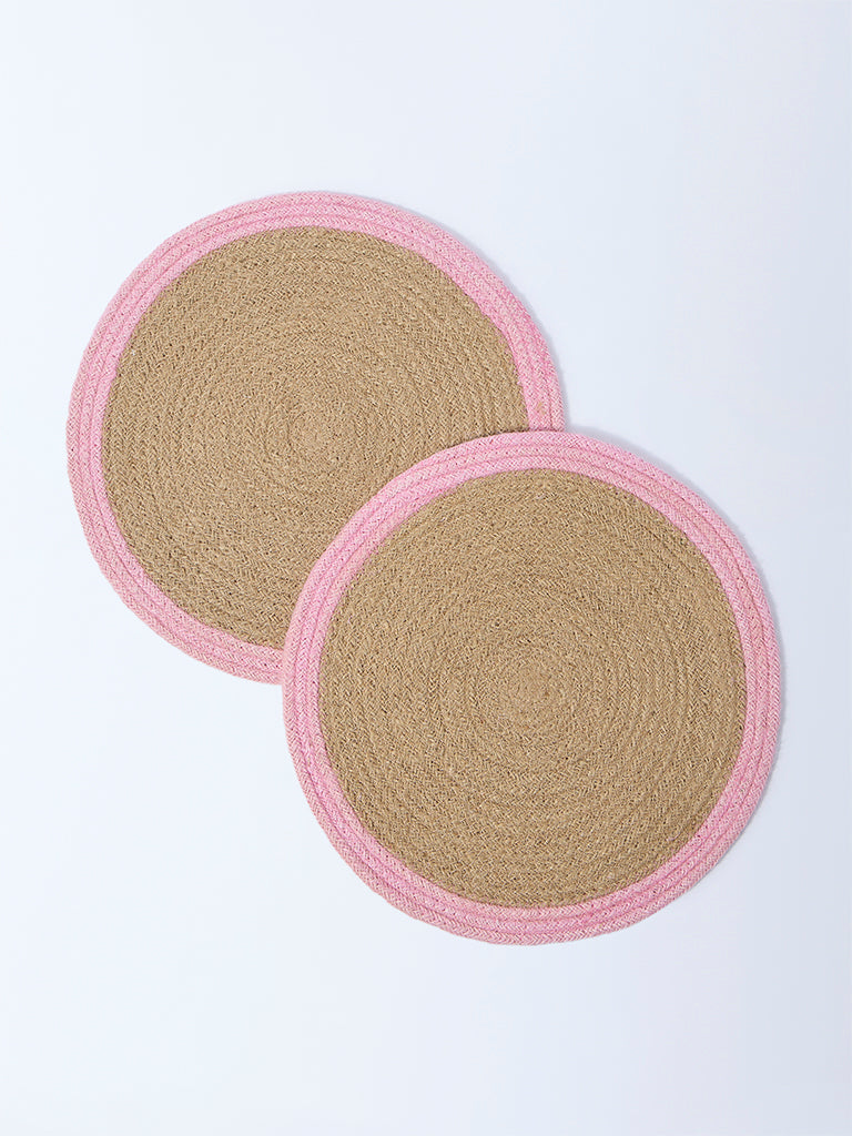 Westside Home Pink Coir Fibre Placemats (Set of 2)