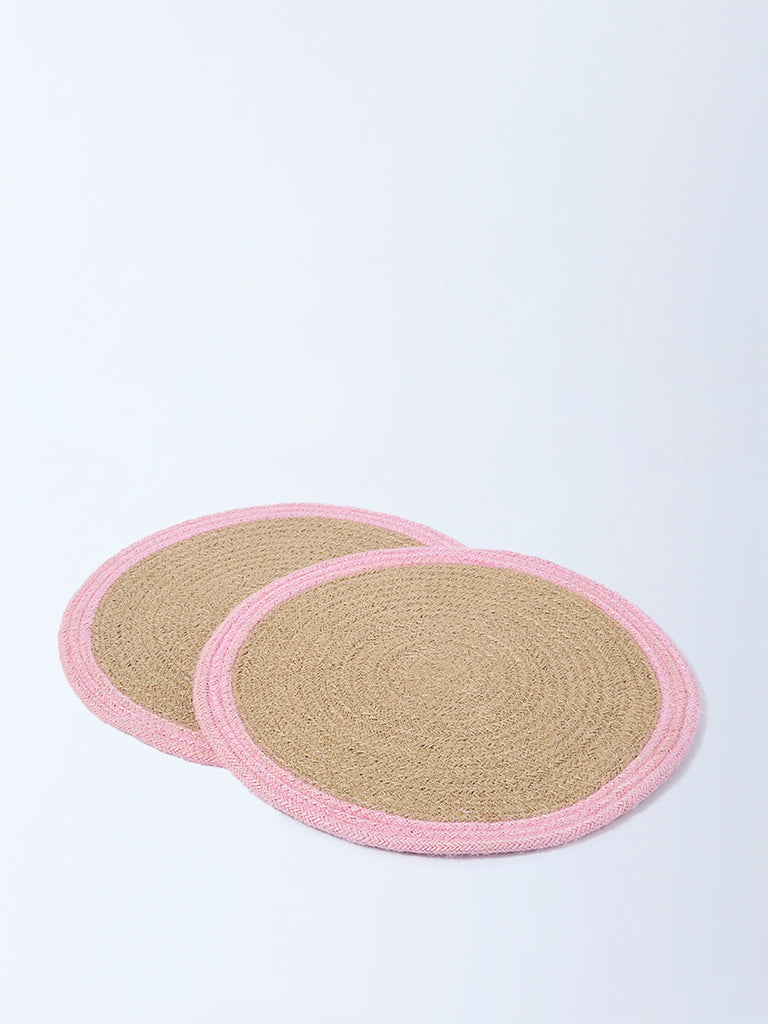 Westside Home Pink Coir Fibre Placemats (Set of 2)