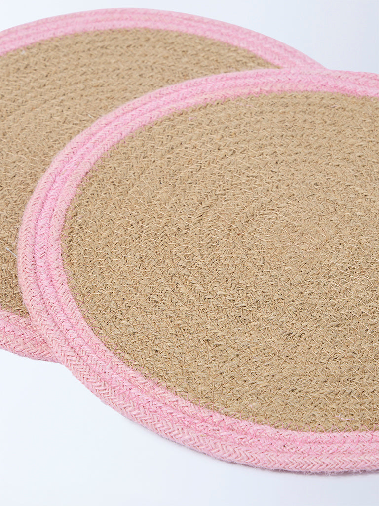Westside Home Pink Coir Fibre Placemats (Set of 2)