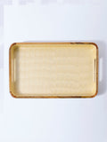 Westside Home Yellow Shell Detailed Wooden Serving Tray