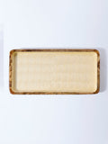 Westside Home Yellow Shell Detailed Wooden Serving Tray