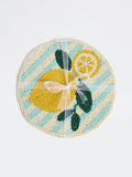Westside Home Blue and Yellow Lemon Beaded Trivet