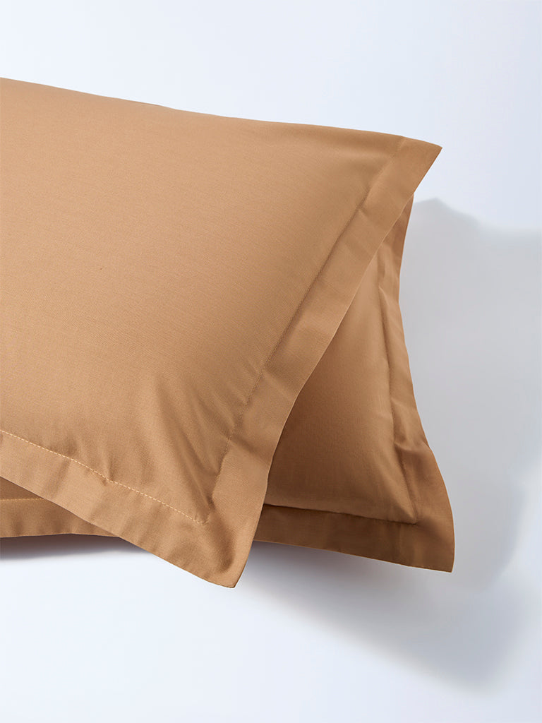 Westside Home Brown Solid Pillowcases (Set of 2)