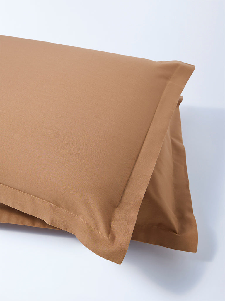 Westside Home Beige Solid Pillowcase (Set of 2)