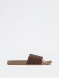 SOLEPLAY Dark Brown Knit-Textured Pool Slides