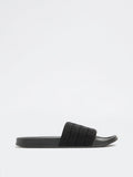 SOLEPLAY Black Knit-Textured Pool Slides