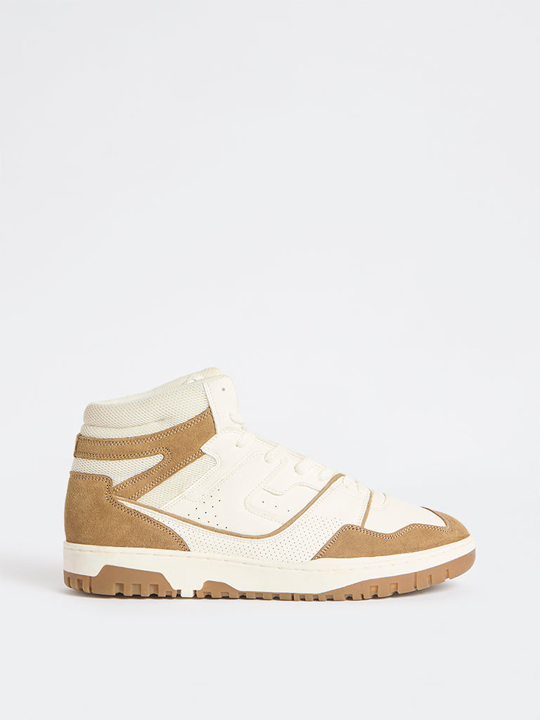 SOLEPLAY Taupe High-Top Suede Sneakers