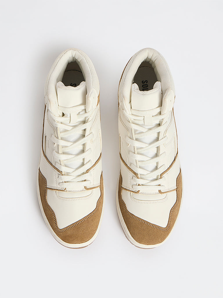 SOLEPLAY Taupe High-Top Suede Sneakers
