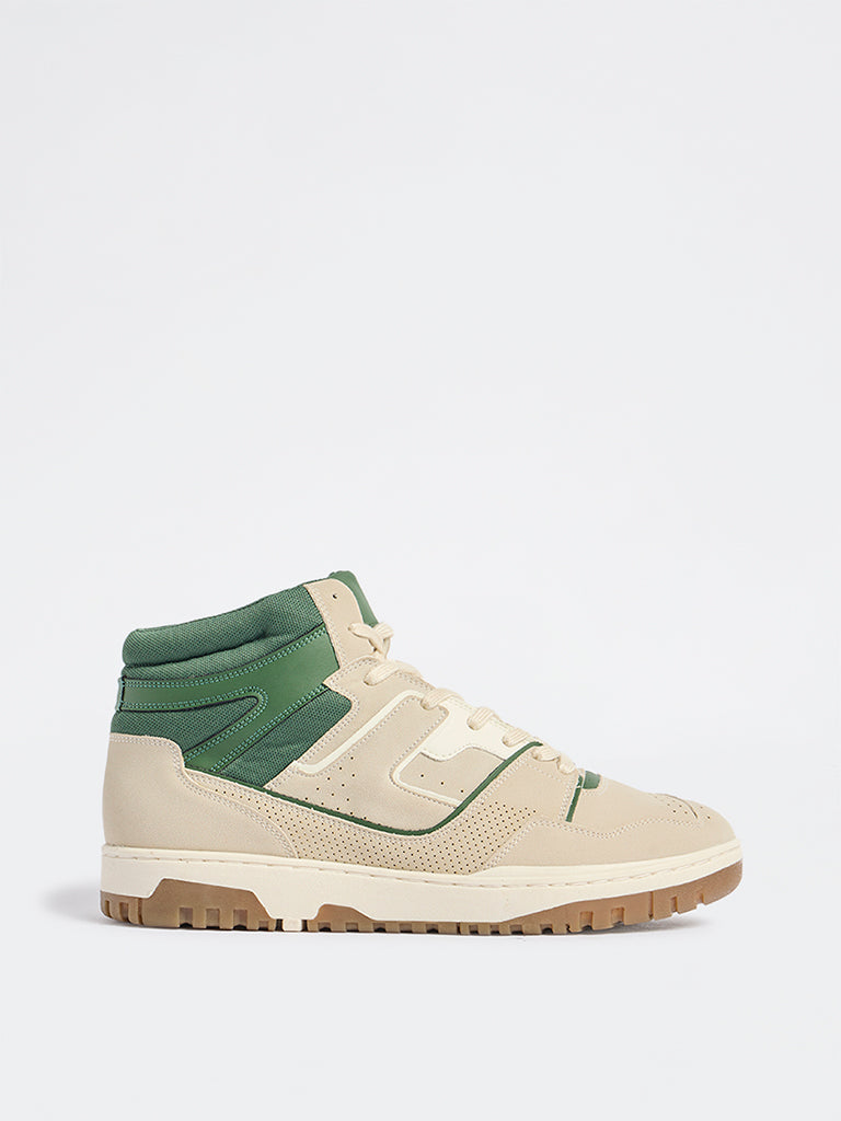 SOLEPLAY Beige Perforated High-Top Sneakers