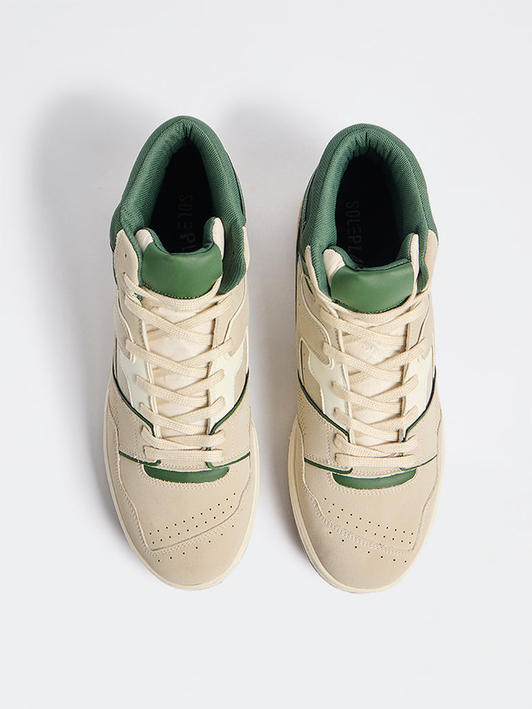 SOLEPLAY Beige Perforated High-Top Sneakers