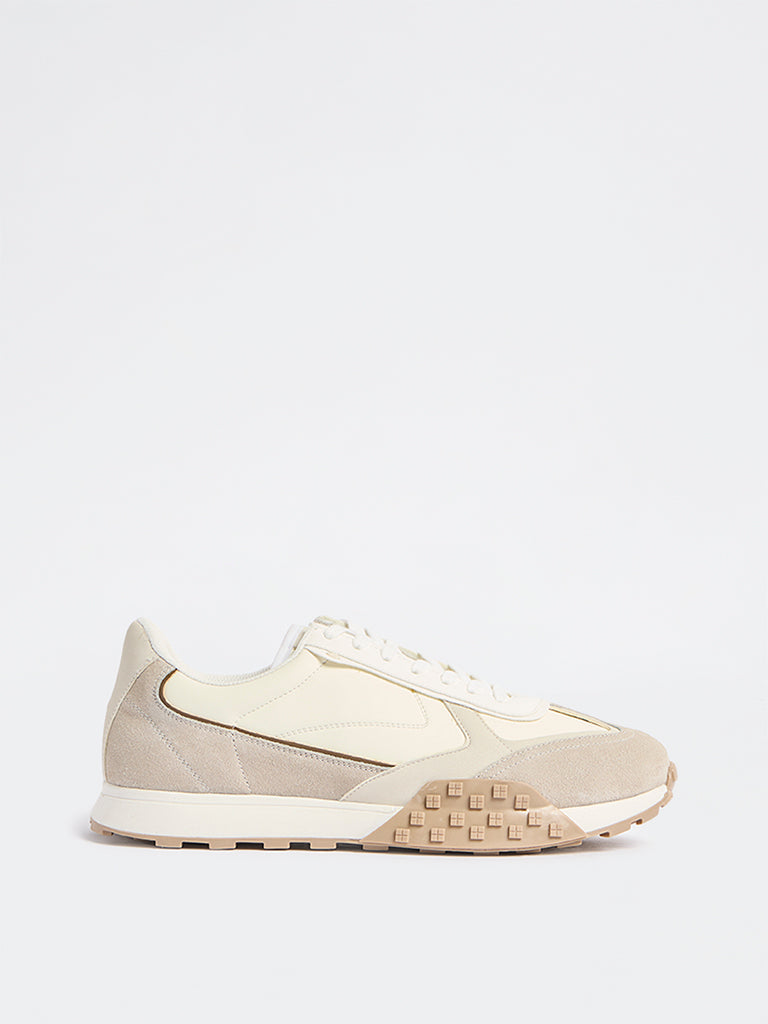 SOLEPLAY Beige Lace-Up Suede Sneakers
