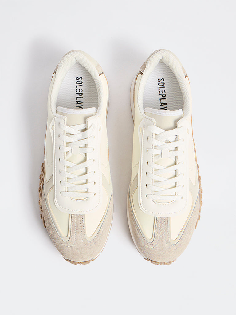 SOLEPLAY Beige Lace-Up Suede Sneakers