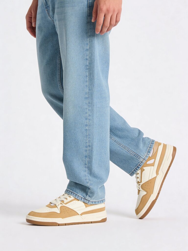 SOLEPLAY Beige Perforated Lace-Up Suede Sneakers