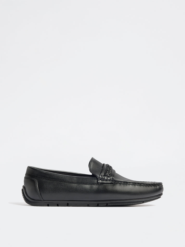 SOLEPLAY Black Braided Penny Loafers