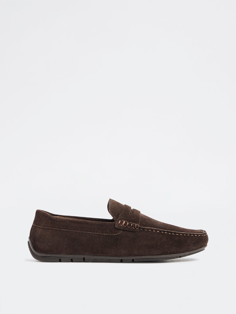 SOLEPLAY Dark Brown Penny Suede Loafers